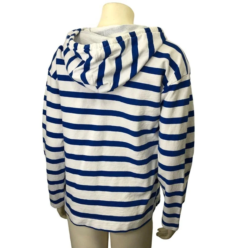 J CREW‎ WOMEN  STRIPE HOODED SWEATSHIRT MD